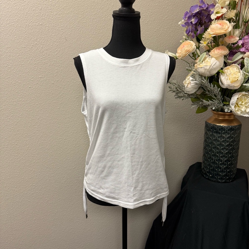 Calvin Klein Performance Coral Pink Waffle Knit Sleeveless Tank Top M